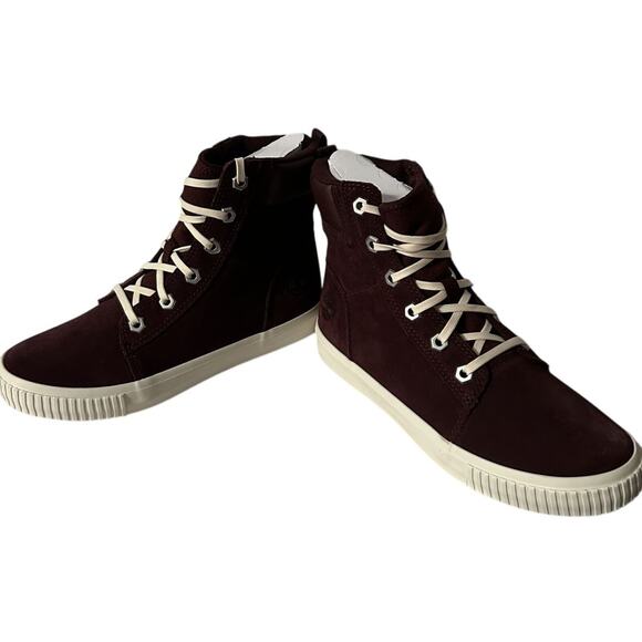 NIB Timberland Skyla Bay Burgandy Suede High Top Lace-up Boot/Sneaker-5.5M - Picture 4 of 9